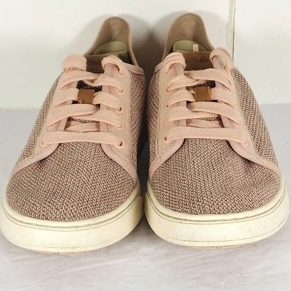 Olukai Women's Pehuea Li US 7,5 Heather Pink Mesh Flat Lace -Up Sneakers Shoes