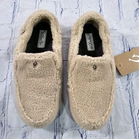 Olukai WOMENS SIZE 5 Nohea Heu Slippers Shoes Slip On Sandbar Sandbar Beige