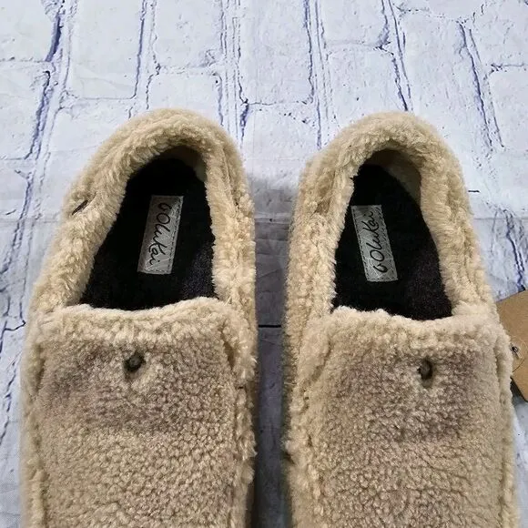 Olukai WOMENS SIZE 5 Nohea Heu Slippers Shoes Slip On Sandbar Sandbar Beige