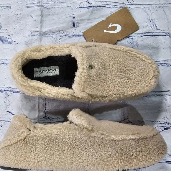 Olukai WOMENS SIZE 5 Nohea Heu Slippers Shoes Slip On Sandbar Sandbar Beige