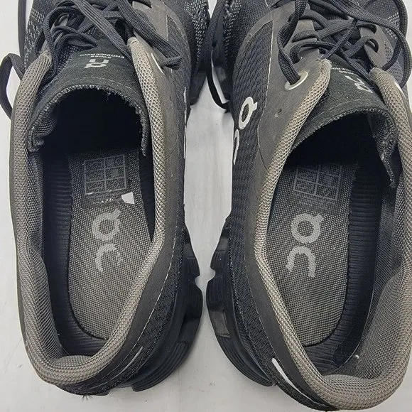On Cloud X Mens 7.5 Triple Black Asphalt Athletic Sneaker Shoes Running