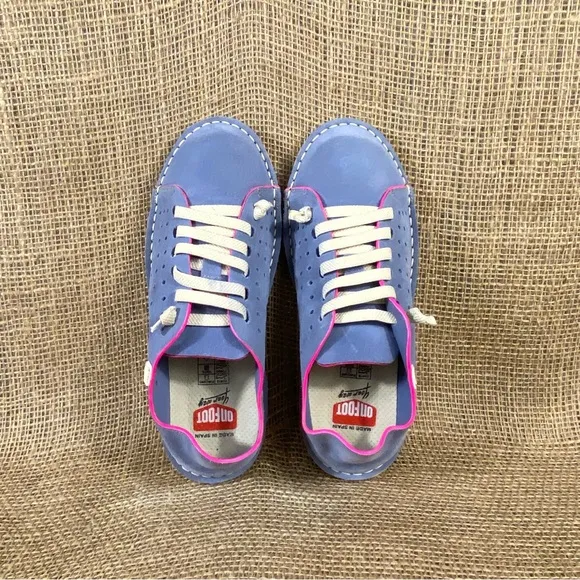 On Foot Running Walking Shoe Slip On Jean Blue Suede Size 7.5 Eu 38