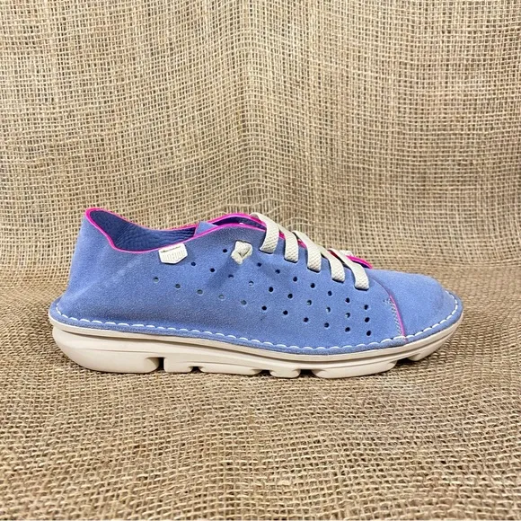 On Foot Running Walking Shoe Slip On Jean Blue Suede Size 7.5 Eu 38