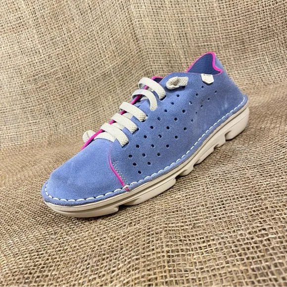 On Foot Running Walking Shoe Slip On Jean Blue Suede Size 7.5 Eu 38