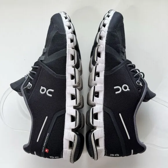 On Running Cloud 5 Sneakers W10 Black White Mesh Tennis Shoes Athletic Training