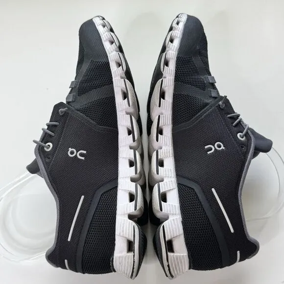 On Running Cloud 5 Sneakers W10 Black White Mesh Tennis Shoes Athletic Training