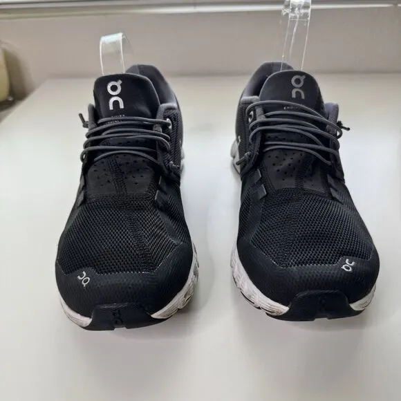 On Running Cloud 5 Sneakers W10 Black White Mesh Tennis Shoes Athletic Training