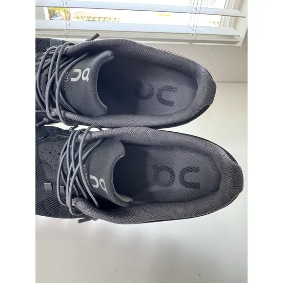 On Running Cloud 5 Sneakers W10 Black White Mesh Tennis Shoes Athletic Training