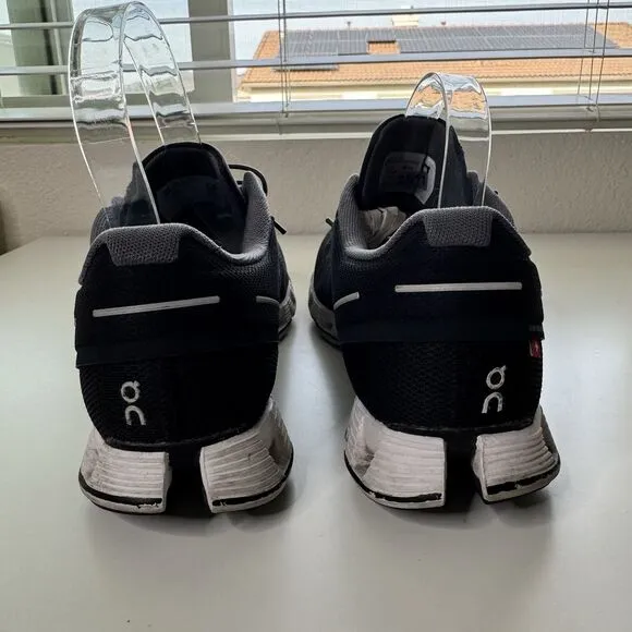 On Running Cloud 5 Sneakers W10 Black White Mesh Tennis Shoes Athletic Training