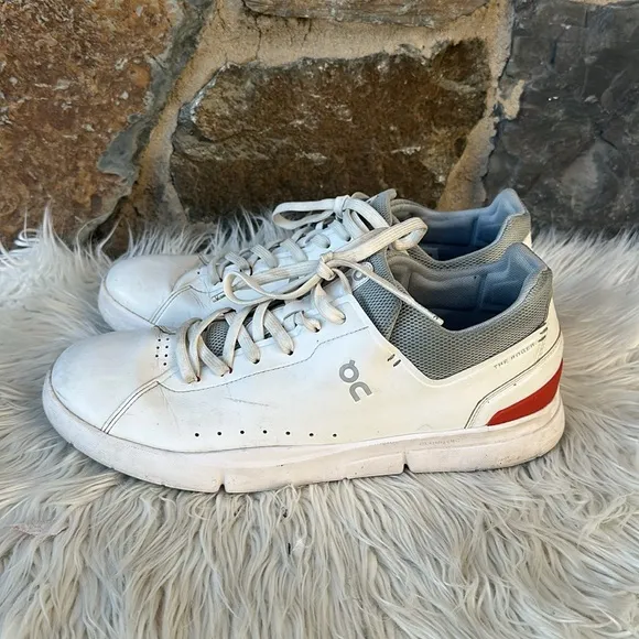 On Running Men's The 'Roger' Advantage Sneaker Shoes in Flare/White Size 12