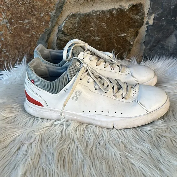 On Running Men's The 'Roger' Advantage Sneaker Shoes in Flare/White Size 12