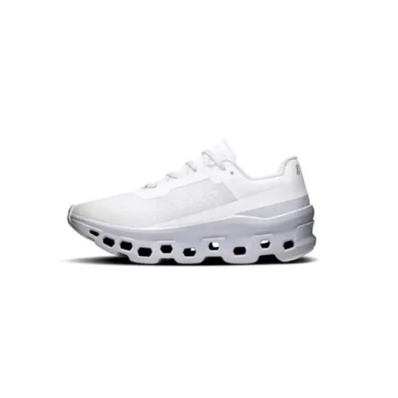 On Women's Cloudmonster Shoes - White/Glacier