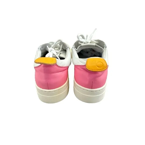 Oncept London White Blue Mist Leather Platform Sneaker Streetwear Pink Orange 7