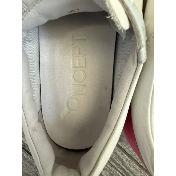 Oncept London White Blue Mist Leather Platform Sneaker Streetwear Pink Orange 7