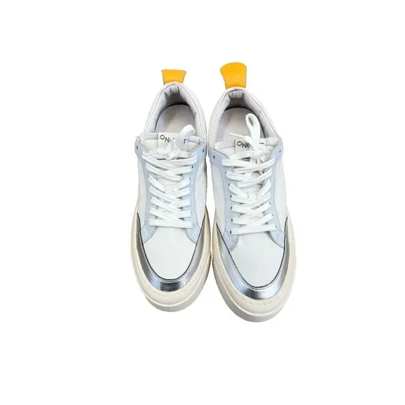 Oncept London White Blue Mist Leather Platform Sneaker Streetwear Pink Orange 7