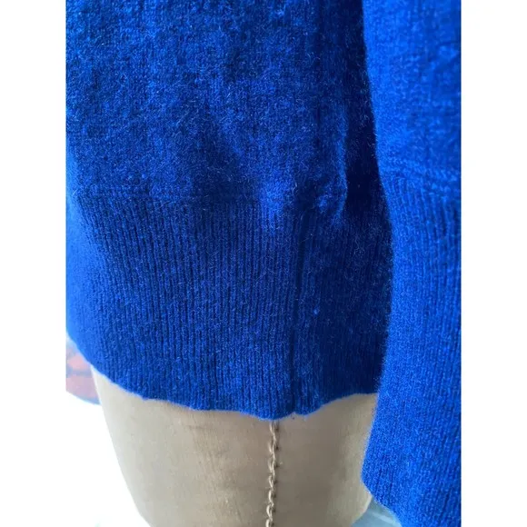 Only Mine Cobalt Blue 100% Cashmere Pullover with Elbow Patches!!! Size L
