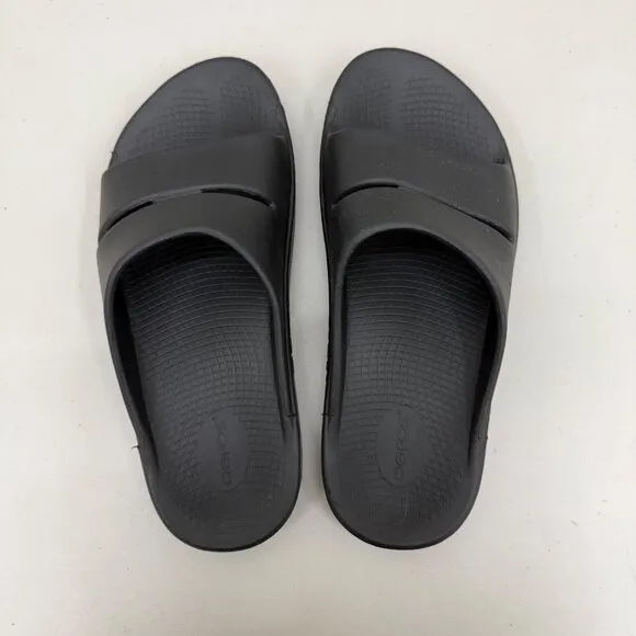 Oofos OOahh Black Recovery Slide Sandals Shoes Mens size 11 Womens 13 Euro 44