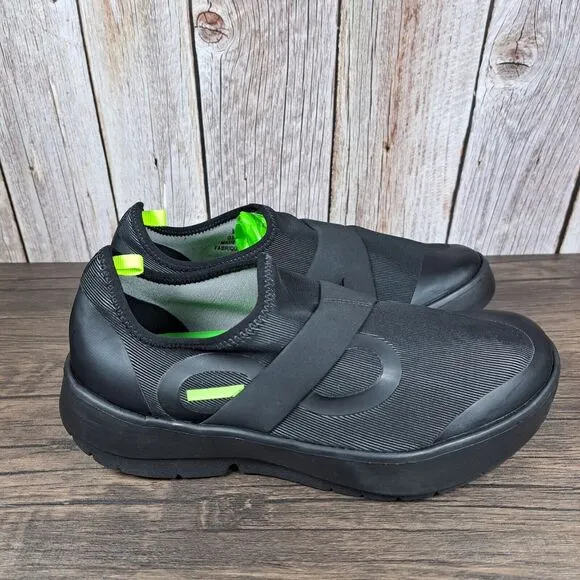 Oofos Oomg Fibre Low Slip On Black Men's Sz 8 EU41 Recovery Shoes (VGC)