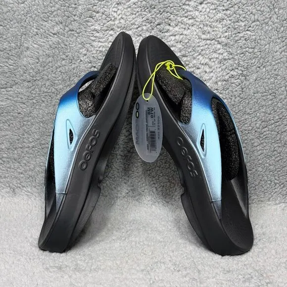 Oofos OOriginal Sport Mens Size 8 Slip On Flip Flop Thong Sandal Shoes Azul Blue