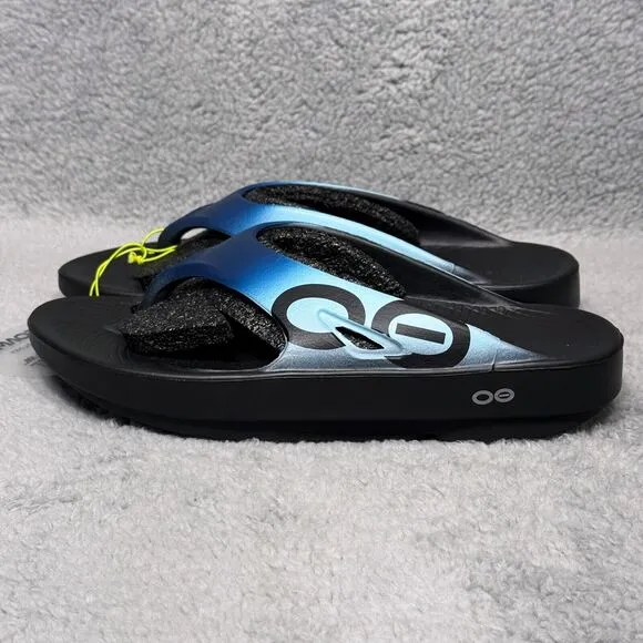 Oofos OOriginal Sport Mens Size 8 Slip On Flip Flop Thong Sandal Shoes Azul Blue