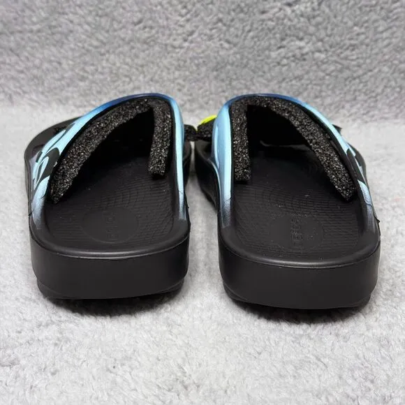 Oofos OOriginal Sport Mens Size 8 Slip On Flip Flop Thong Sandal Shoes Azul Blue