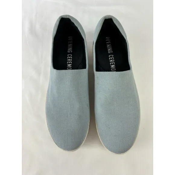 Opening Ceremony Cici Denim Slip On Sneakers Blue 8.5 39