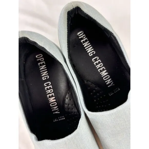 Opening Ceremony Cici Denim Slip On Sneakers Blue 8.5 39