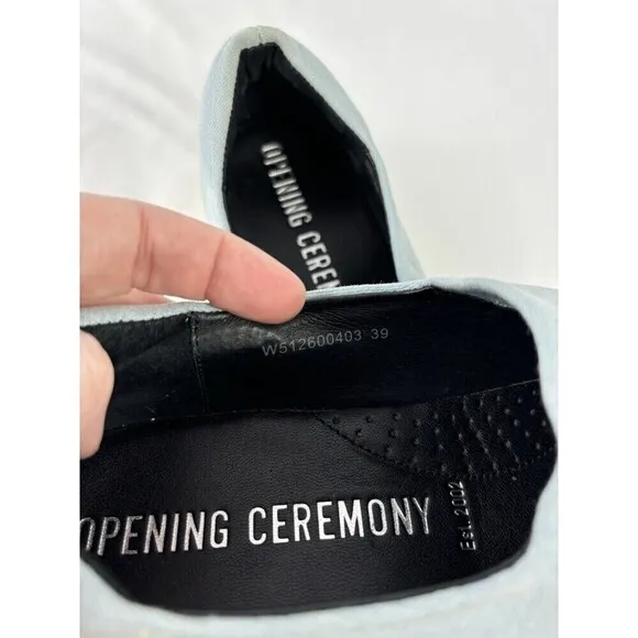 Opening Ceremony Cici Denim Slip On Sneakers Blue 8.5 39