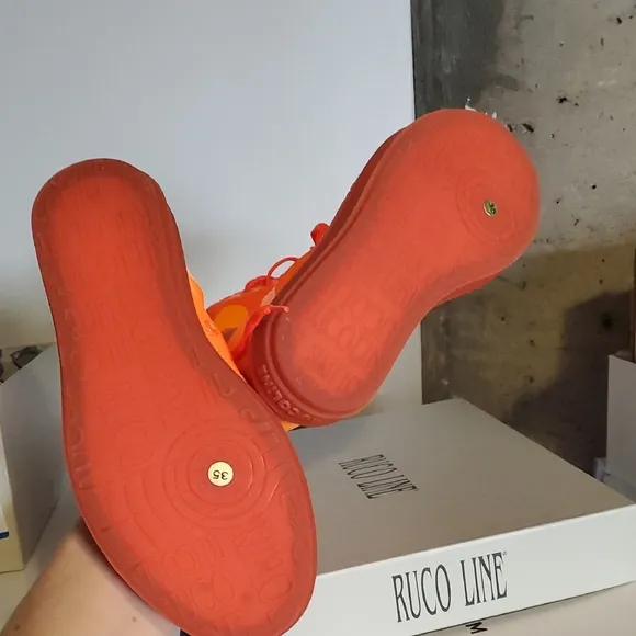 Orange High-Top Sneakers