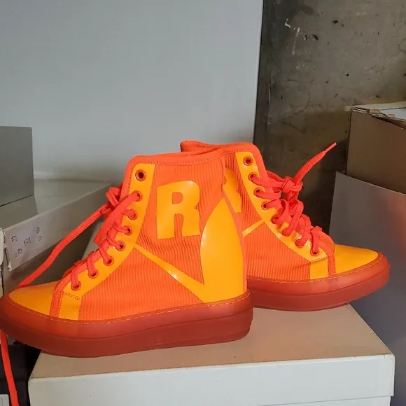 Orange High-Top Sneakers