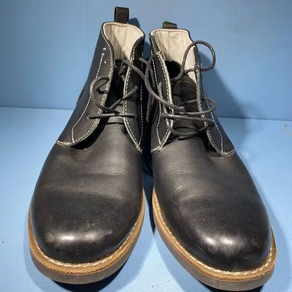 Original Penguin Mens Size 11 Chukka Leather Boots Black