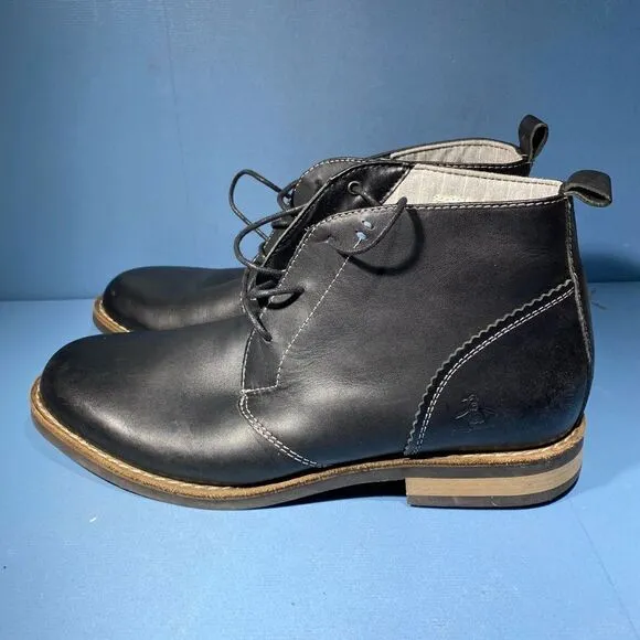 Original Penguin Mens Size 11 Chukka Leather Boots Black