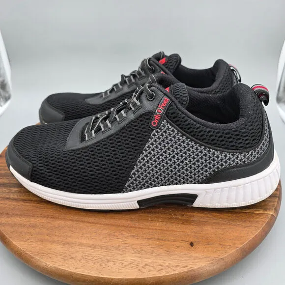 Orthofeet Shoes Men's 12 EE Wide Black Mesh Walking Orthopedic Athletic Sneakers
