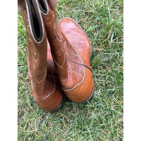 O’Sullivan Cats Paw Cowboy Western Brown Leather Boots Mens Sz 12
