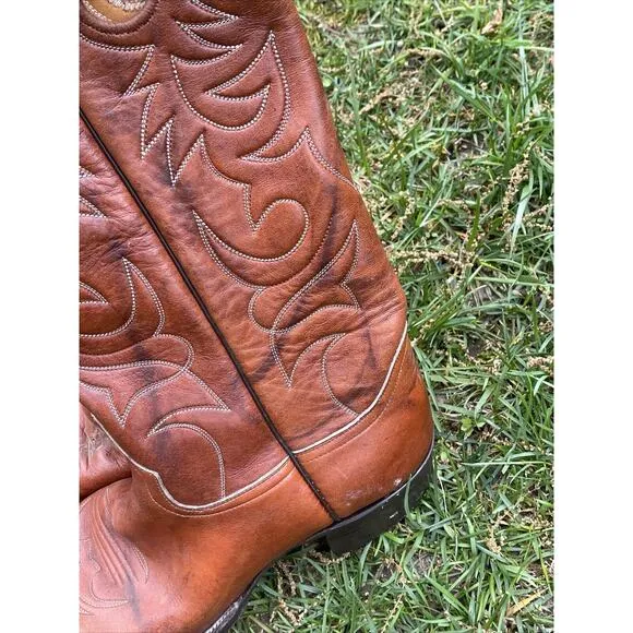 O’Sullivan Cats Paw Cowboy Western Brown Leather Boots Mens Sz 12