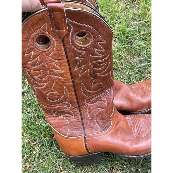 O’Sullivan Cats Paw Cowboy Western Brown Leather Boots Mens Sz 12