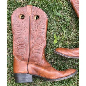 O’Sullivan Cats Paw Cowboy Western Brown Leather Boots Mens Sz 12