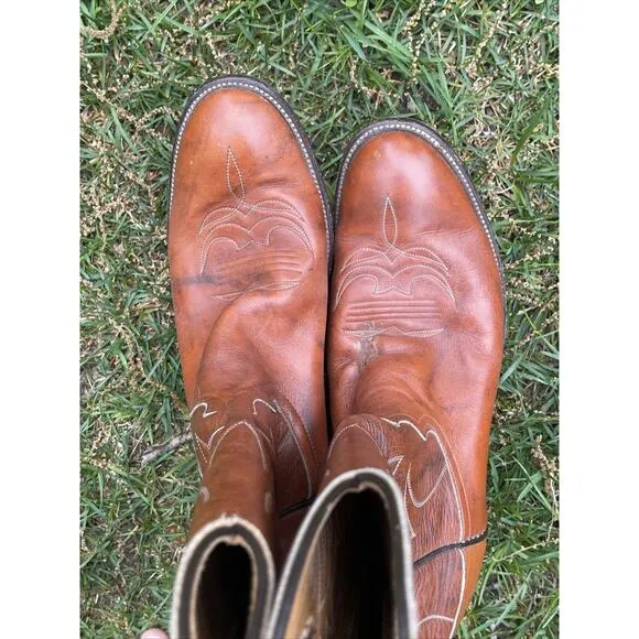 O’Sullivan Cats Paw Cowboy Western Brown Leather Boots Mens Sz 12