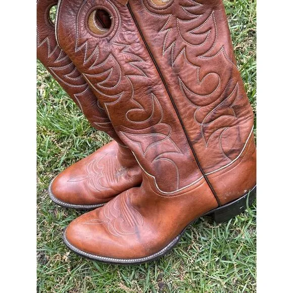 O’Sullivan Cats Paw Cowboy Western Brown Leather Boots Mens Sz 12