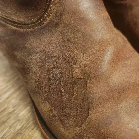 OU Oklahoma University Nocona Leather Cowboy Boots Womens 7