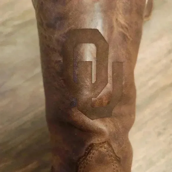 OU Oklahoma University Nocona Leather Cowboy Boots Womens 7