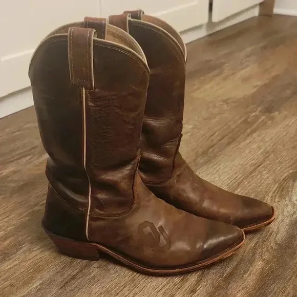 OU Oklahoma University Nocona Leather Cowboy Boots Womens 7