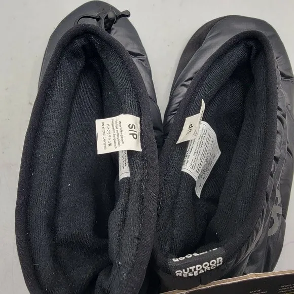 Outdoor Research Mens Size 9.5 Black Tundra Aerogel Booties House Shoes Slippers