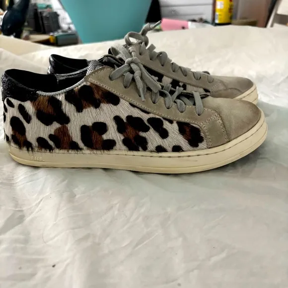 P448 Calf Hair Animal Print Sneakers Made in Italy Leather Upper Hair Calf 37
