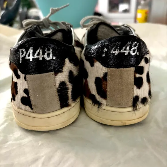 P448 Calf Hair Animal Print Sneakers Made in Italy Leather Upper Hair Calf 37