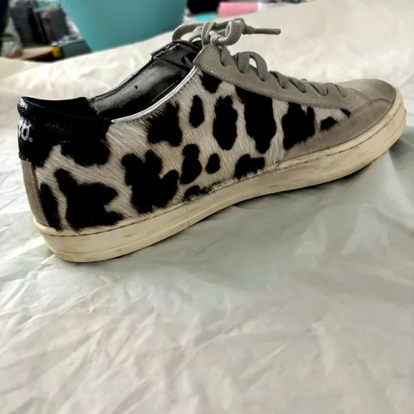 P448 Calf Hair Animal Print Sneakers Made in Italy Leather Upper Hair Calf 37
