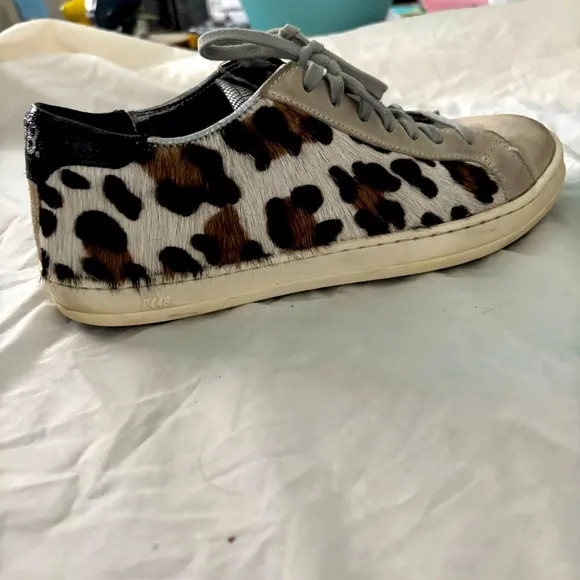 P448 Calf Hair Animal Print Sneakers Made in Italy Leather Upper Hair Calf 37