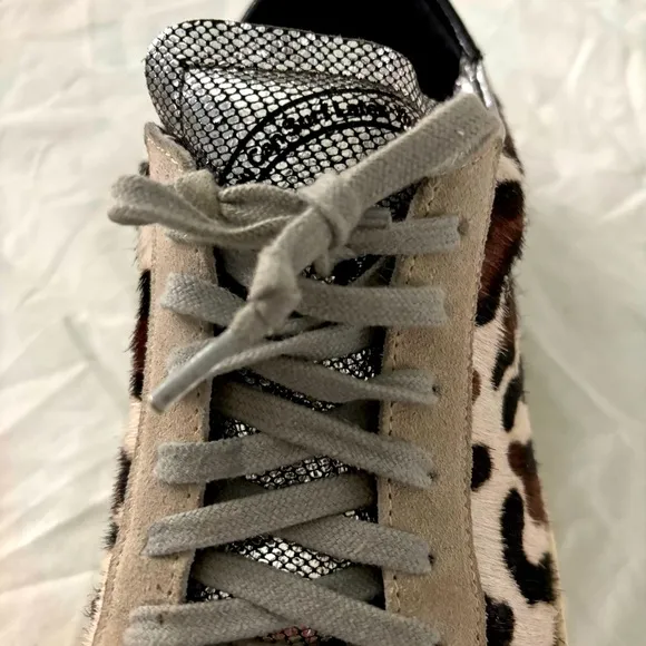 P448 Calf Hair Animal Print Sneakers Made in Italy Leather Upper Hair Calf 37