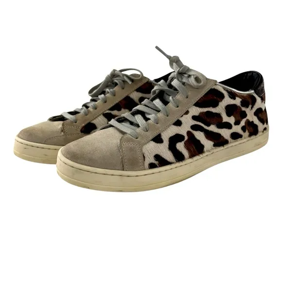P448 Calf Hair Animal Print Sneakers Made in Italy Leather Upper Hair Calf 37