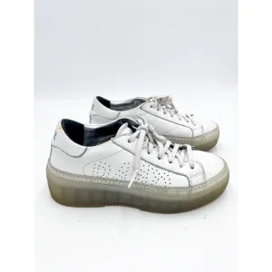 p448 John Glass white leather platform sneakers size 37